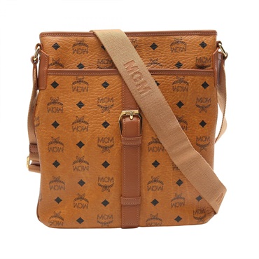 MCM Visetos Shoulder Bag MMM2SVI06CO001 canvas leather Brown Used crossbody