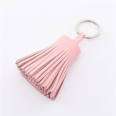 HERMES Carmen charm tassel U key holder Agneau milo leather Rose sakura Used SHW