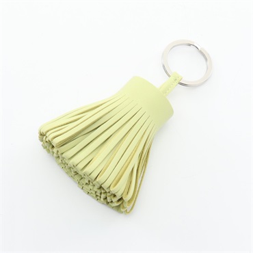 HERMES Carmen charm U tassel key ring holder Agneau milo Jaune bourgeone SHW