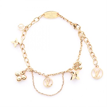 LOUIS VUITTON Blooming Charm Bracelet With Pendant Gold Plated Used Women LV