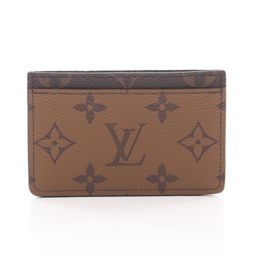LOUIS VUITTON Card Case holder M69161 Monogram Reverse canvas Brown Used LV
