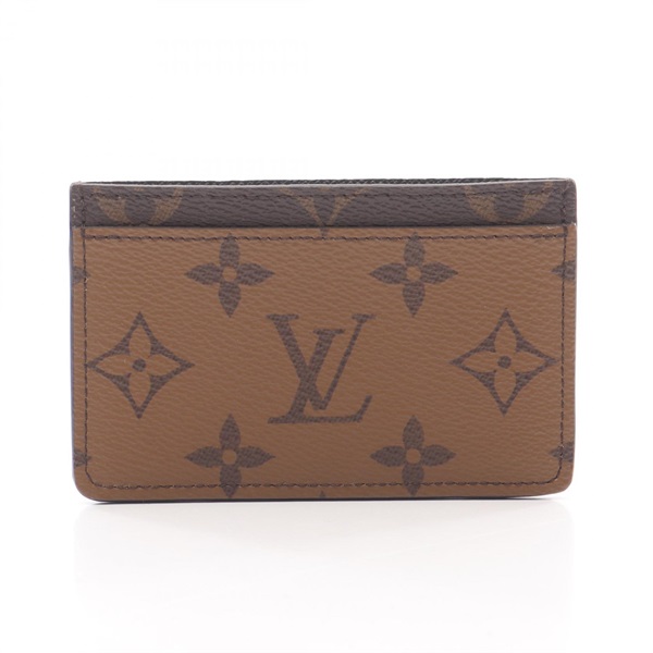 LOUIS VUITTON Card Case holder M69161 Monogram Reverse canvas Brown Used LV