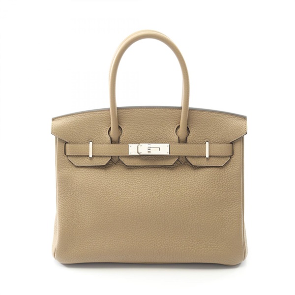 HERMES Birkin 30 Handbag Clemence leather Beige Marfa Used Women B SHW