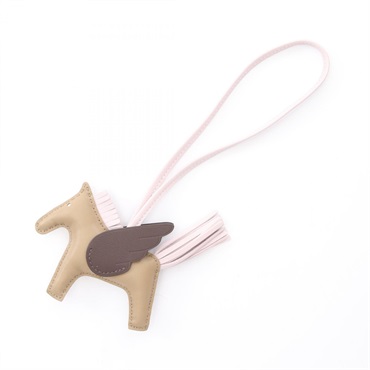 HERMES Rodeo Pegasus PM bag charm B Agneau milo Swift Beige Marfa mauve pale