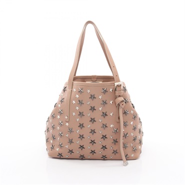 JIMMY CHOO SASHA S Shoulder Tote Bag leather Pink Used Women