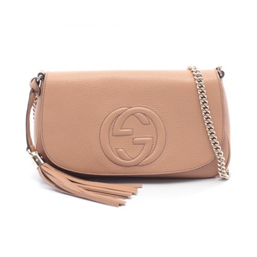 GUCCI Soho Interlocking G chain crossbody Shoulder Bag 536224 leather Pink Used
