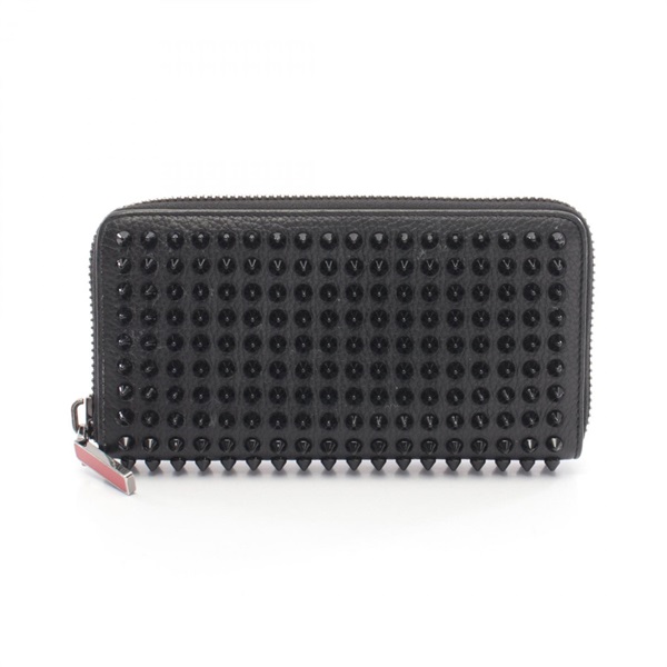 Christian Louboutin PANETTONE Around zip long Wallet Purse leather Black Used