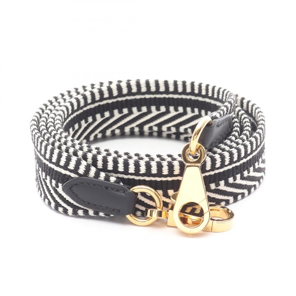 HERMES Bandouliere Sangle Cavale Shoulder Strap Toile canvas leather GHW Used W