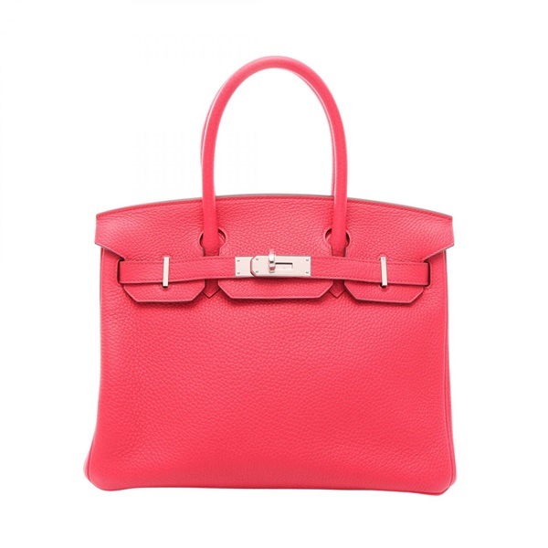 HERMES Birkin 30 Tote Handbag Clemence leather Pink Rose Extreme SHW Used D