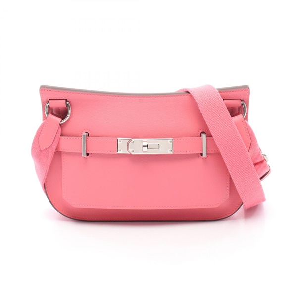 HERMES Jypsiere Mini Shoulder Crossbody Bag Swift leather Rose Azalee SHW Used B