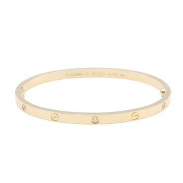 CARTIER Love Bracelet Small 6P Diamond Bracelet B6047216 18KYG Gold Used Women