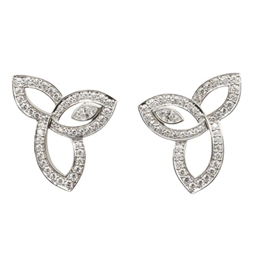 HARRY WINSTON Lily Cluster Pierced Earrings Pt950 Platinum Clear Used Women