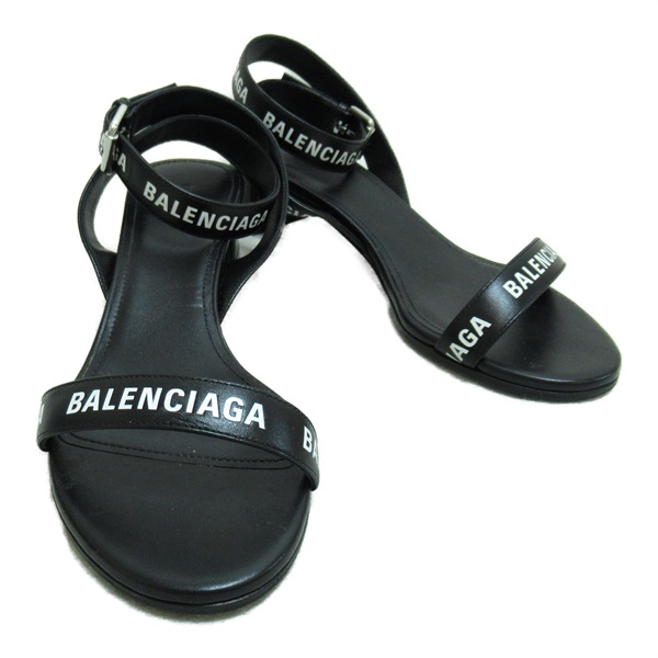 BALENCIAGA Sandals #36 shoes heels 612093 leather Black Used