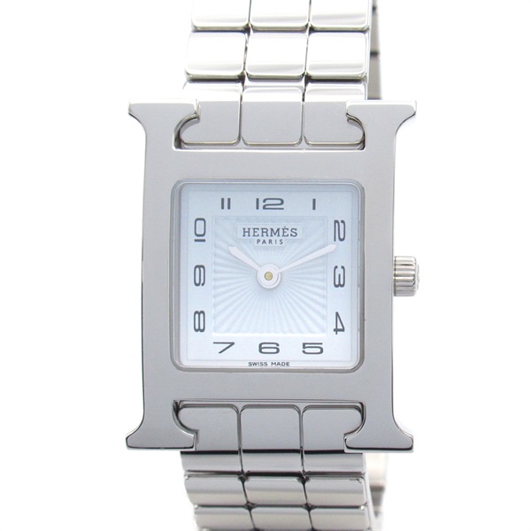 HERMES H Wrist Watch HH1.210 Quartz Stainless Steel Used Women white