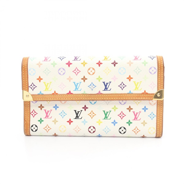 LOUIS VUITTON Porte Tresor International long wallet M92658 Monogram white used