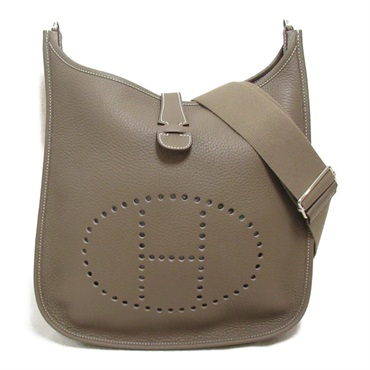 HERMES Evelyne 3GM crossbody Shoulder Bag P Taurillon Clemence Etoupe Grey SHW