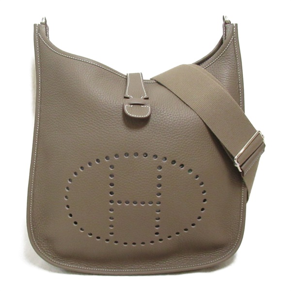HERMES Evelyne 3GM crossbody Shoulder Bag P Taurillon Clemence Etoupe Grey SHW