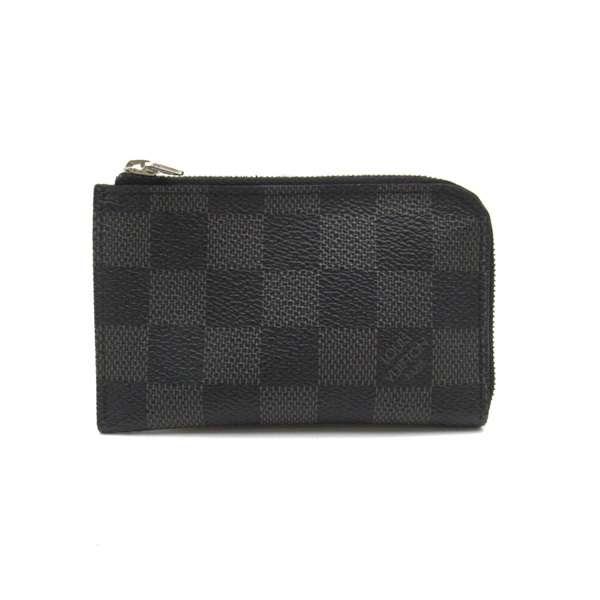 LOUIS VUITTON Porte monnaie coin purse N61237 Damier graphite canvas Black Used