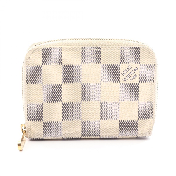 LOUIS VUITTON Zippy coin purse N63069 Damier Azur canvas White Used Women LV