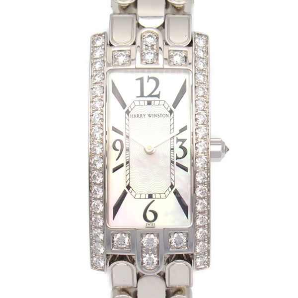 HARRY WINSTON Avenue C Wrist Watch 33/LQWW.M/D3.1 Quartz K18 WG White Gold Women