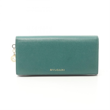 BVLGARI B-ZERO 1 Bifold long wallet leather Green Used Women