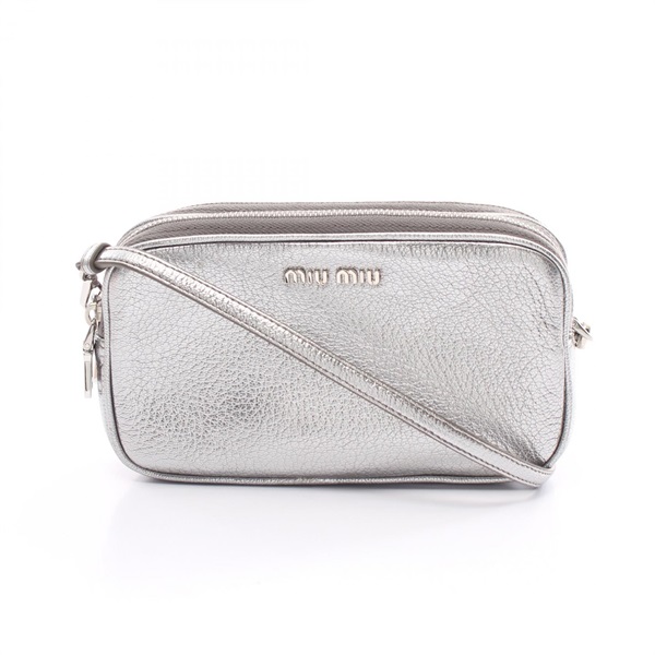 Miu Miu Shoulder Bag crossbody leather Silver Used Women