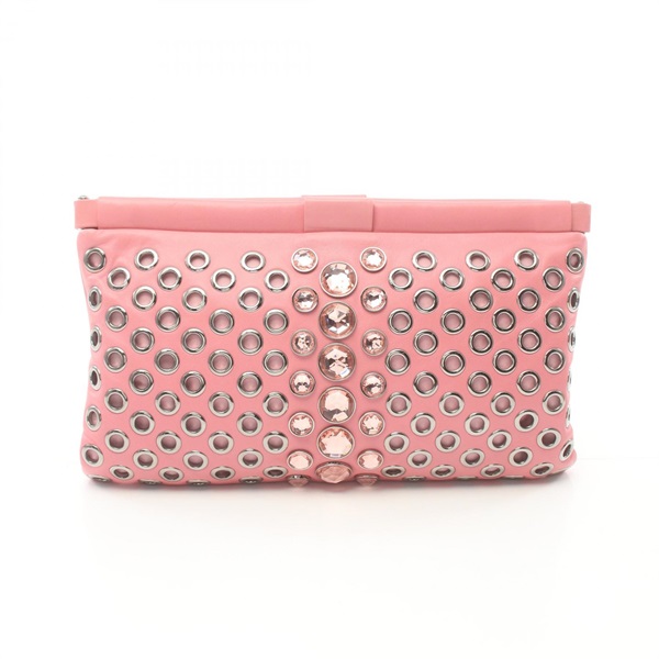 Miu Miu business clutch bag leather Pink Used Women SHW