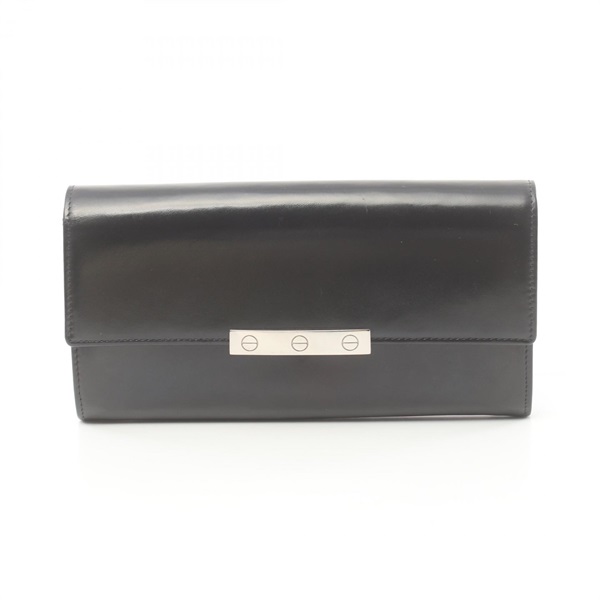 CARTIER Love collection Bifold long wallet leather Black Used Women