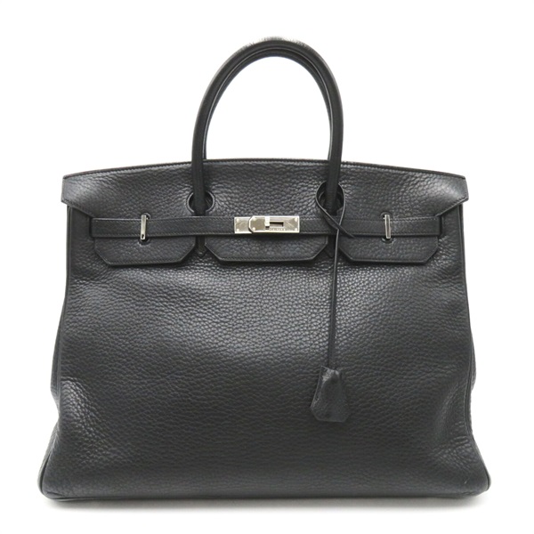 HERMES Birkin 40 Hand bag Togo leather Calfskin SHW Noir Black Used Women