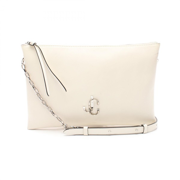 JIMMY CHOO VARENNE Shoulder Bag leather White Used Women