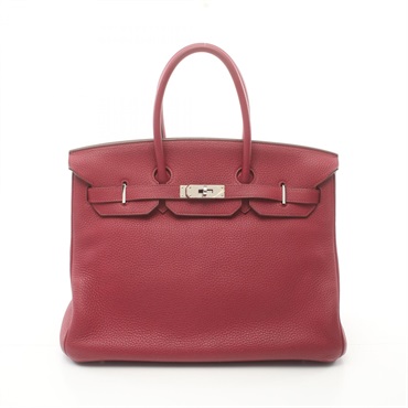HERMES Birkin 35 Hand bag N Taurillon Clemence ruby Used SHW