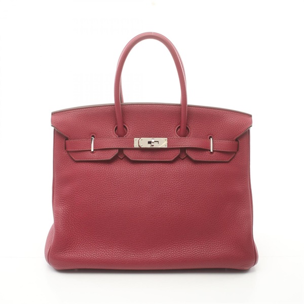 HERMES Birkin 35 Hand bag N Taurillon Clemence ruby Used SHW