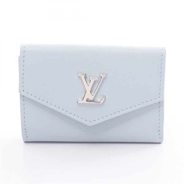 LOUIS VUITTON Portefeuille Lock mini Tri-fold wallet M80280 leather Blue Used LV