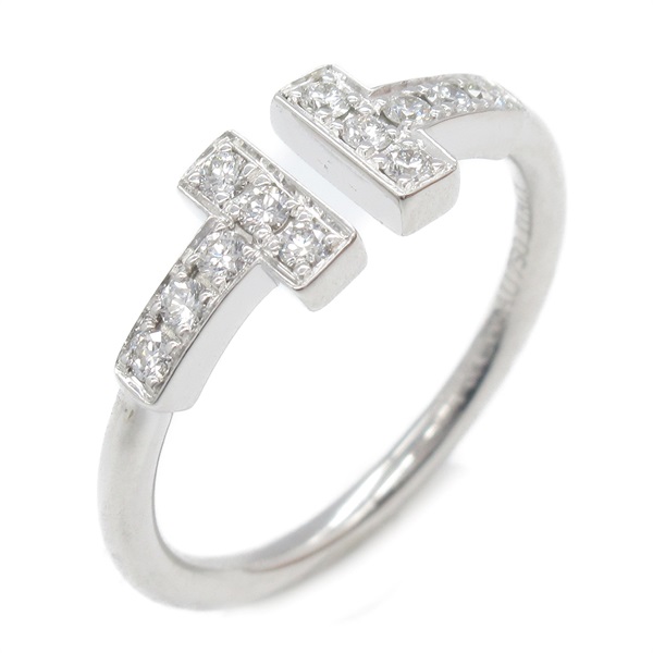 TIFFANY＆CO T wire diamond ring #4.25 US size K18 White Gold Used
