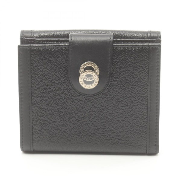 BVLGARI Doppio tondo wallet Purse 26203 leather Black Used mens