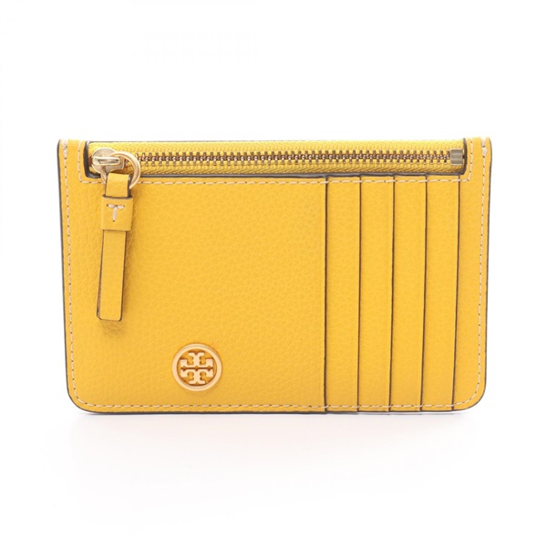 Tory Burch WALKER coin purse wallet leather Yellow Used Women