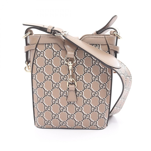 GUCCI GG Shadow Mini Bucket Shoulder crossbody Bag 782919 leather Beige Used