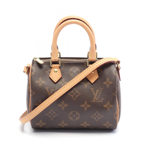 LOUIS VUITTON Nano speedy 2way Shoulder Bag M61252 Monogram Brown Used Women