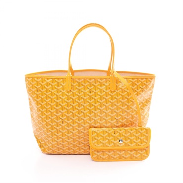 GOYARD Saint Louis PM Tote Bag canvas leather Yellow Brown White Used