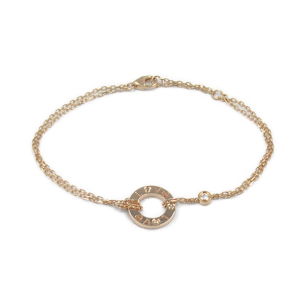 CARTIER Love Circle chain Bracelet 16-18cm K18 Rose Gold diamond Used