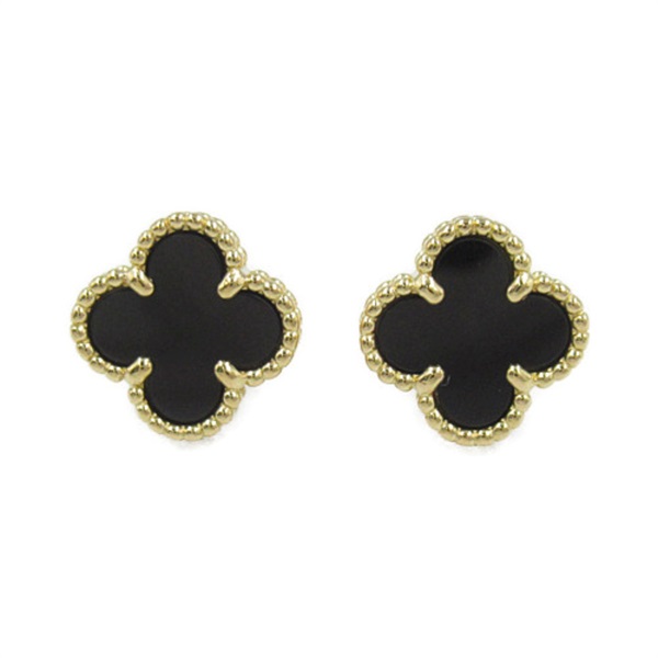 Van Cleef & Arpels sweet alhambra Pierced earrings 18K yellow gold Onyx Used