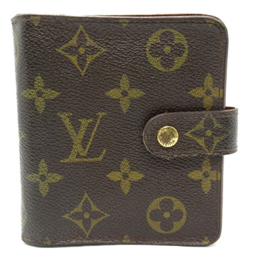 LOUIS VUITTON Compact Zip Bi-fold wallet Purse M61667 Monogram Used LV unisex