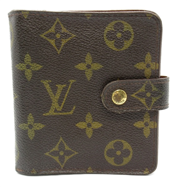 LOUIS VUITTON Compact Zip Bi-fold wallet Purse M61667 Monogram Used LV unisex