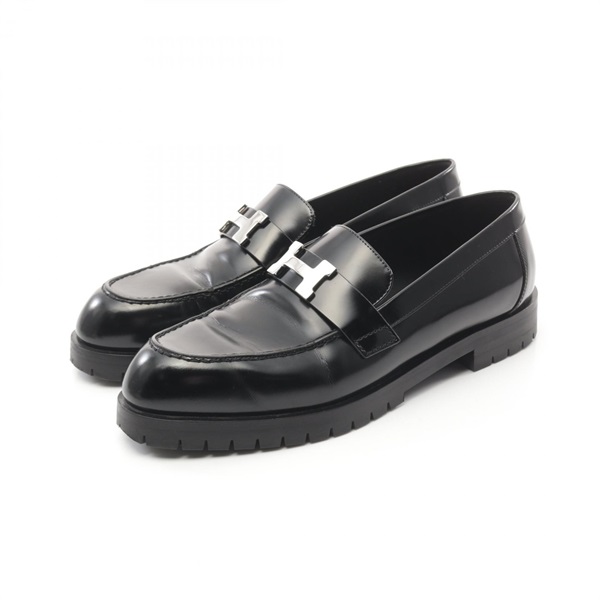 HERMES Fauve Moccasins loafers #39 shoes leather Black Used