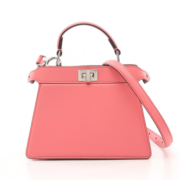 FENDI Peekaboo ISeeU 2way shoulder Handbag 8BN335 leather Pink Used Women