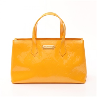 LOUIS VUITTON Wilsher PM Tote Handbag M91725 Vernis leather Yellow Used Women LV