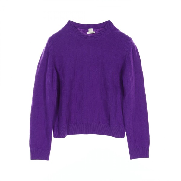 HERMES H motif knit sweater 3H2617D4 wool Purple Used Women size 42