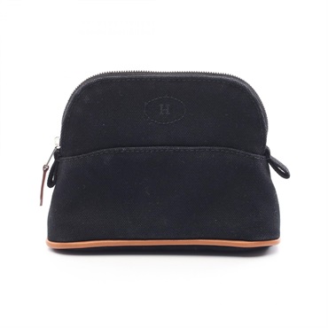 HERMES Bolide Pouch bag 15 Mini Pouch B canvas Black Used Women SHW