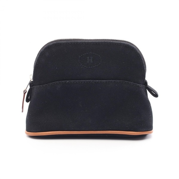 HERMES Bolide Pouch bag 15 Mini Pouch B canvas Black Used Women SHW
