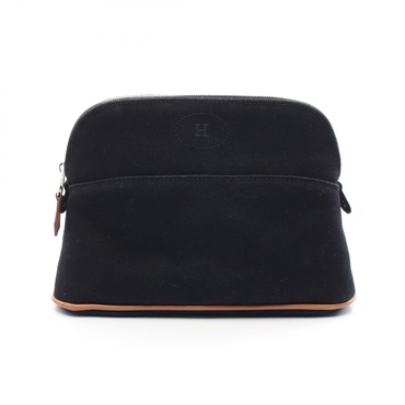 HERMES Bolide pouch mini bag 20 canvas Black Used Women SHW B